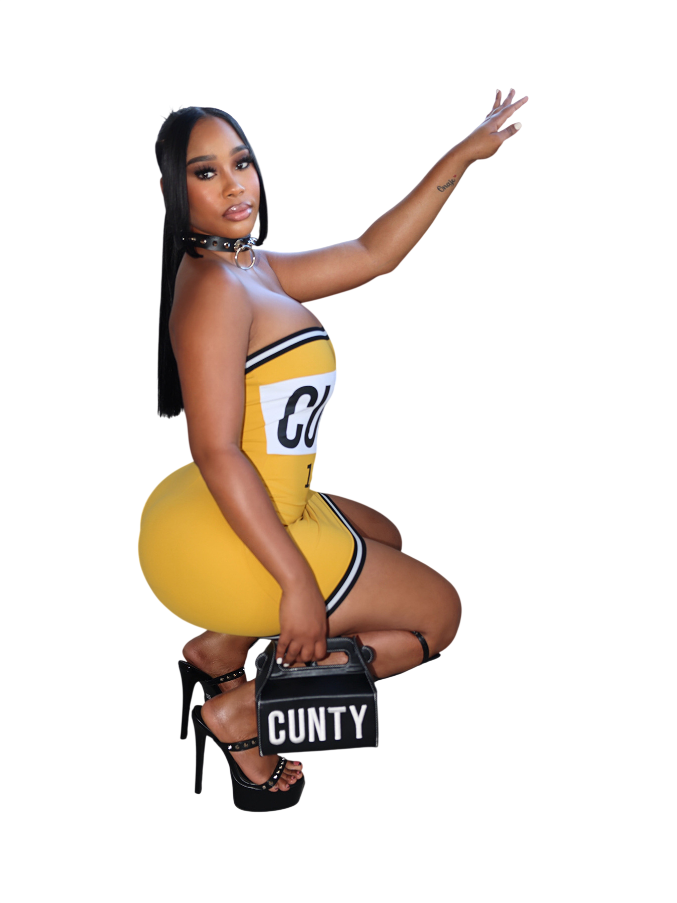 Graphic Strapless Bodycon Mini Dress
