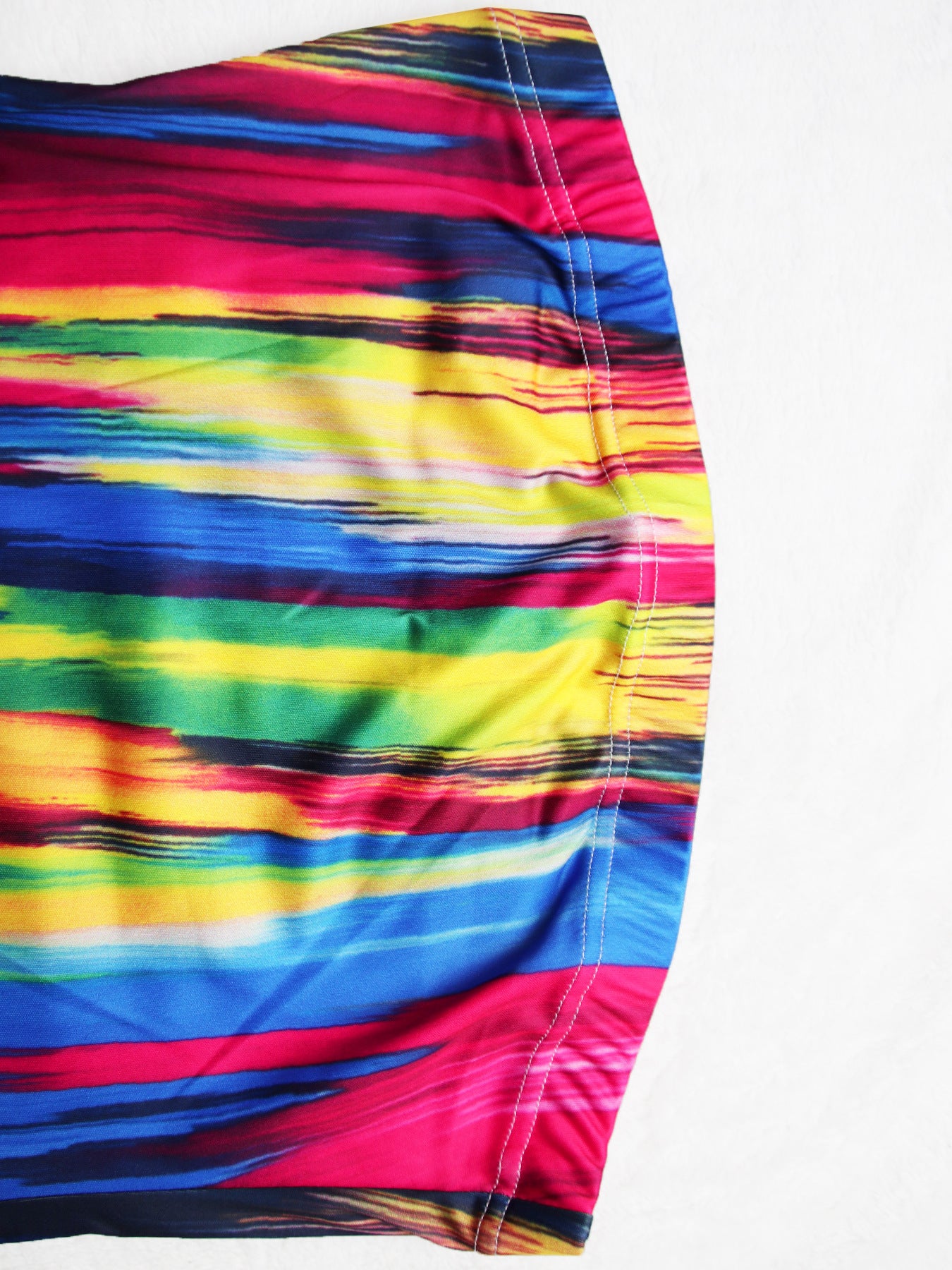 Abstract Print Strapless Maxi Dress