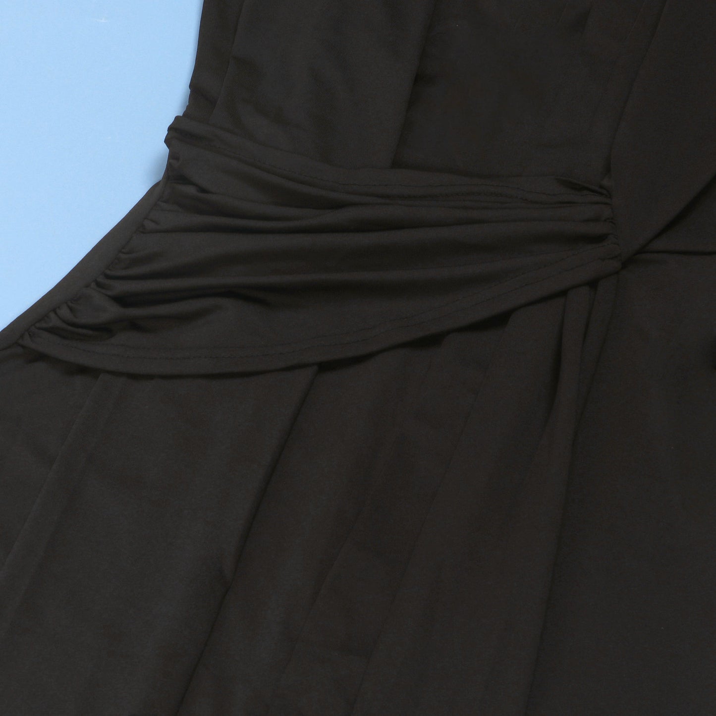 Plunge Draped Maxi Evening Dress