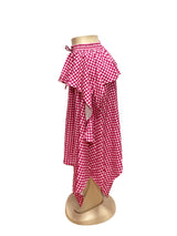 Gingham High Low Ruffle Skirt