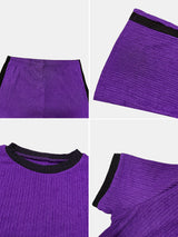 Ribbed Tee & Wide Leg Pants Set
