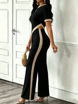 Ribbed Tee & Wide Leg Pants Set