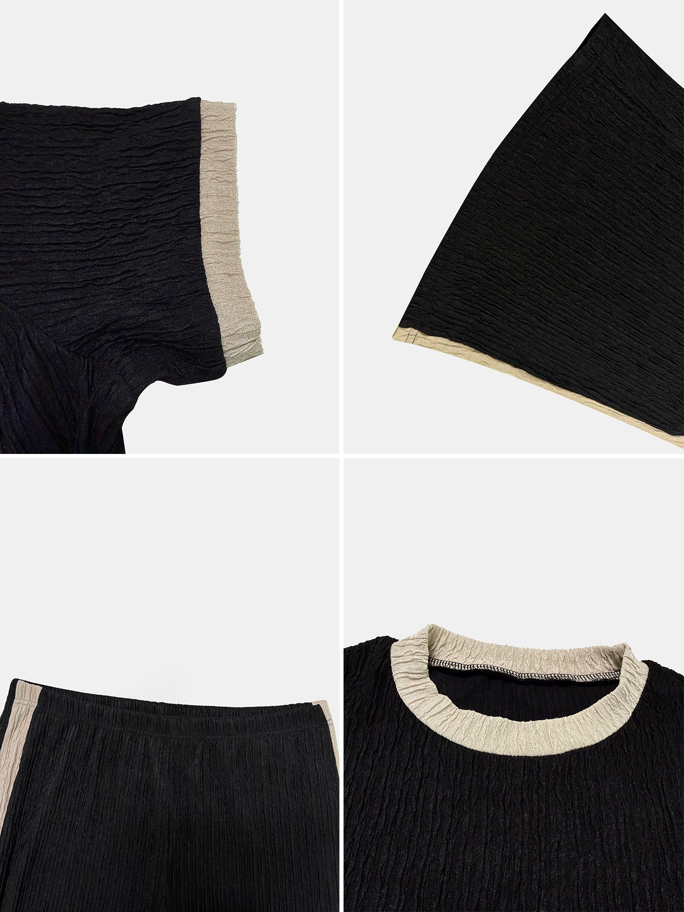 Ribbed Tee & Wide Leg Pants Set