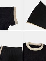 Ribbed Tee & Wide Leg Pants Set