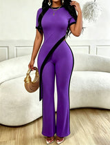 Ribbed Tee & Wide Leg Pants Set