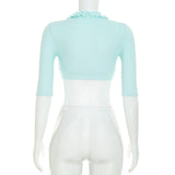 Women's Ruffle Trim Crop Top