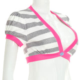Women's Striped Halter Crop Top