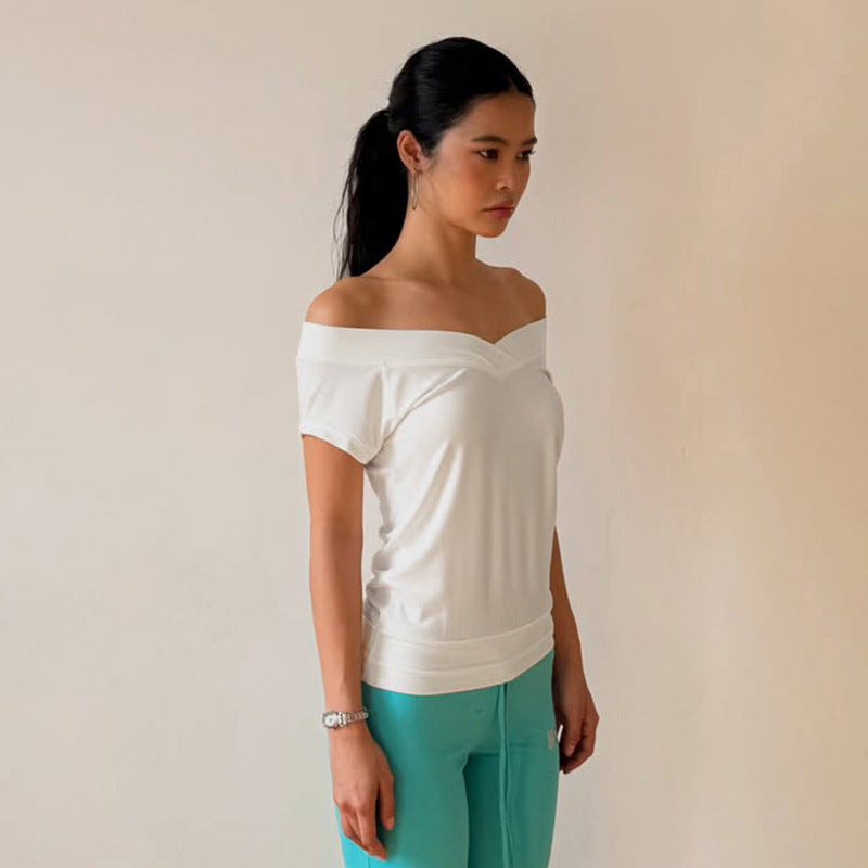 Women's Off Shoulder Ruched Top