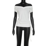 Women's Off Shoulder Ruched Top