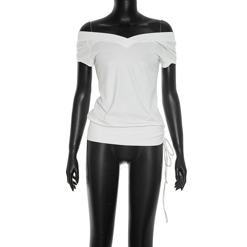 Women's Off Shoulder Ruched Top