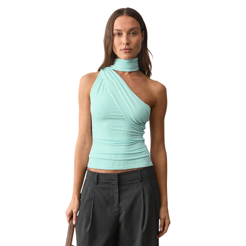 Women's One Shoulder Halter Top