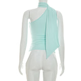 Women's One Shoulder Halter Top