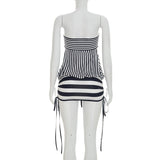 Women's Striped Halter Mini Dress