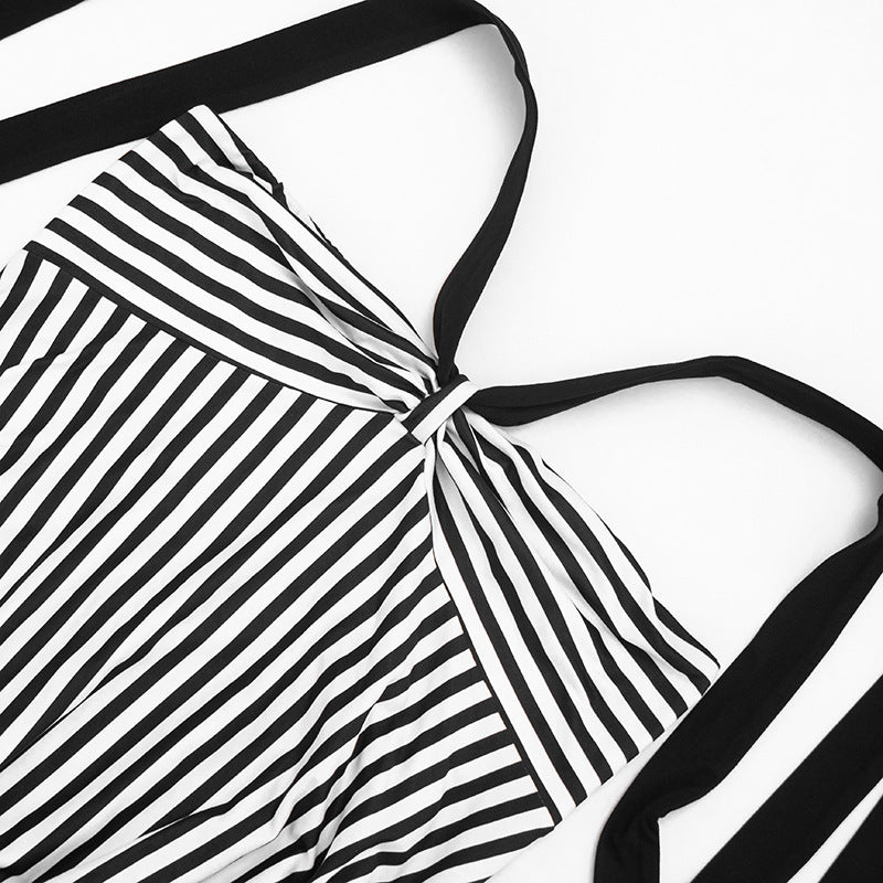 Women's Striped Halter Mini Dress