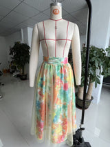 Women's Floral Pleated Maxi Skirt
