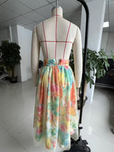 Women's Floral Pleated Maxi Skirt