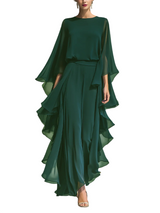 Women's Polyester Cape Sleeve Maxi Dress