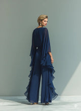 Women's Polyester Cape Sleeve Maxi Dress
