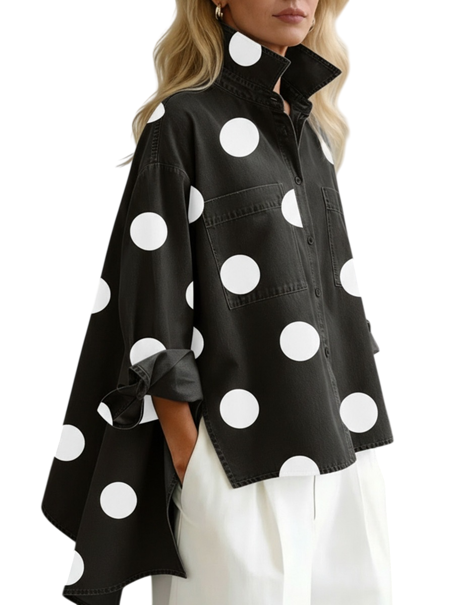 Women's Polka Dot Longline Shirt