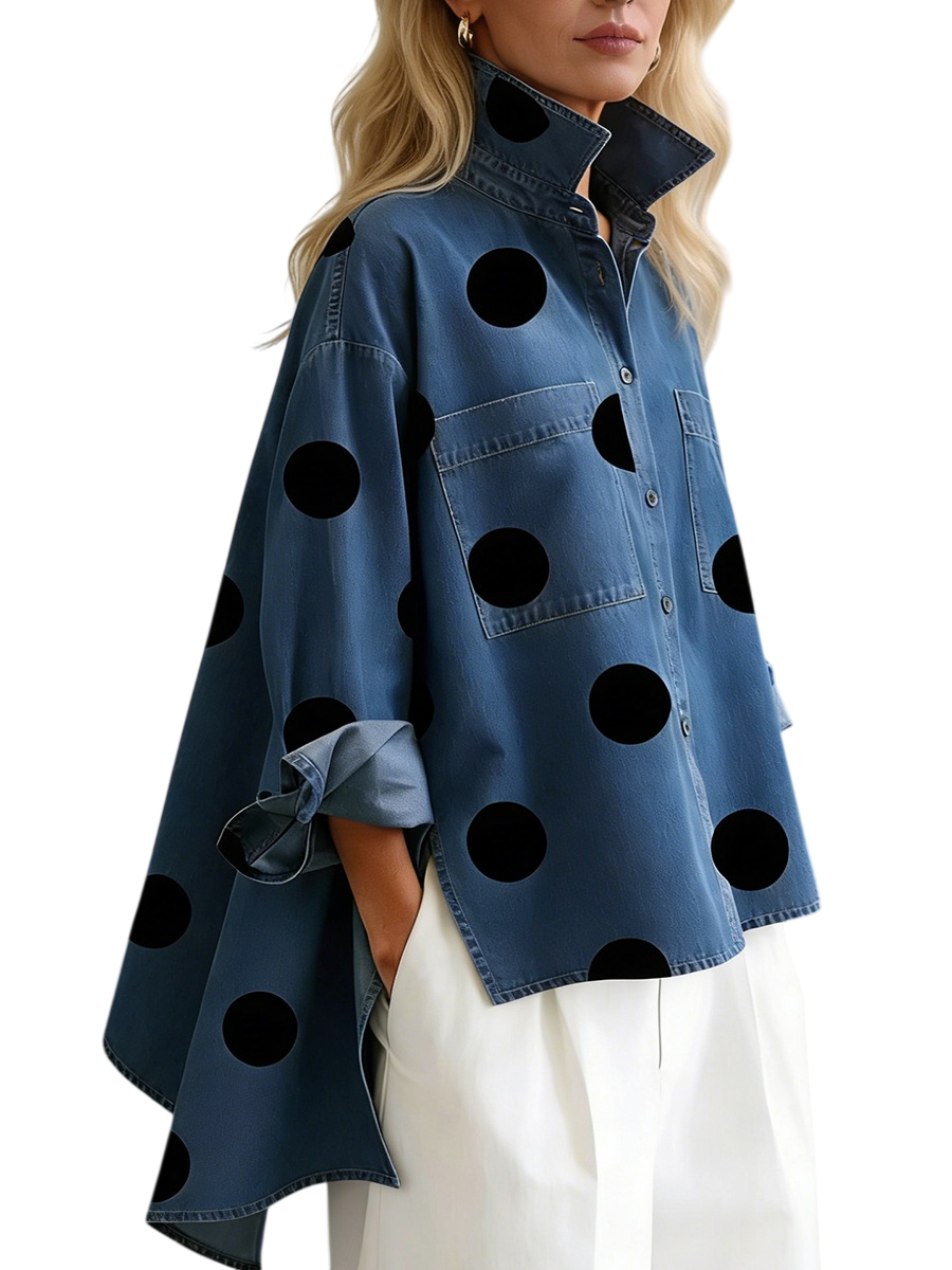 Women's Polka Dot Longline Shirt