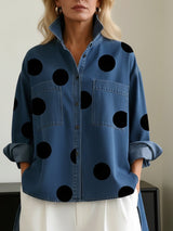 Women's Polka Dot Longline Shirt