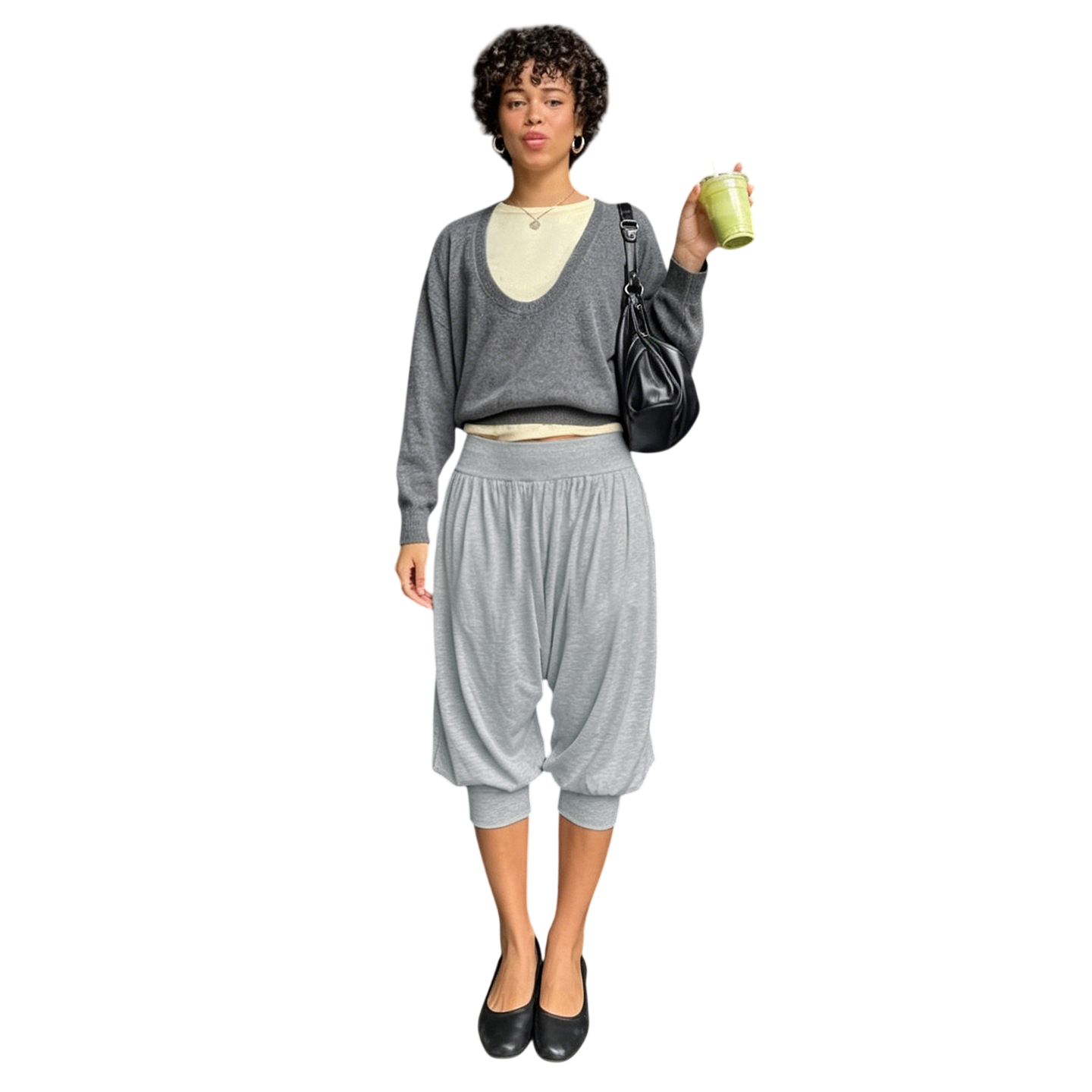 Women's High Waist Harem Shorts