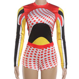 Women's Printed Two Piece Shorts Set