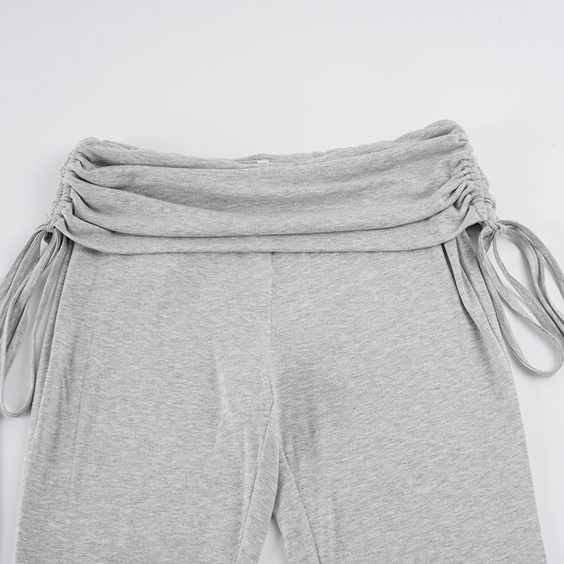 Women's Ruched Drawstring Knee Length Shorts