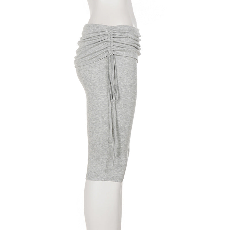 Women's Ruched Drawstring Knee Length Shorts