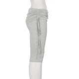 Women's Ruched Drawstring Knee Length Shorts