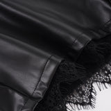 Women's Lace Trim High Waist Mini Shorts