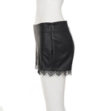 Women's Lace Trim High Waist Mini Shorts