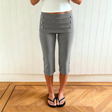 Women's High Waist Capri Pants