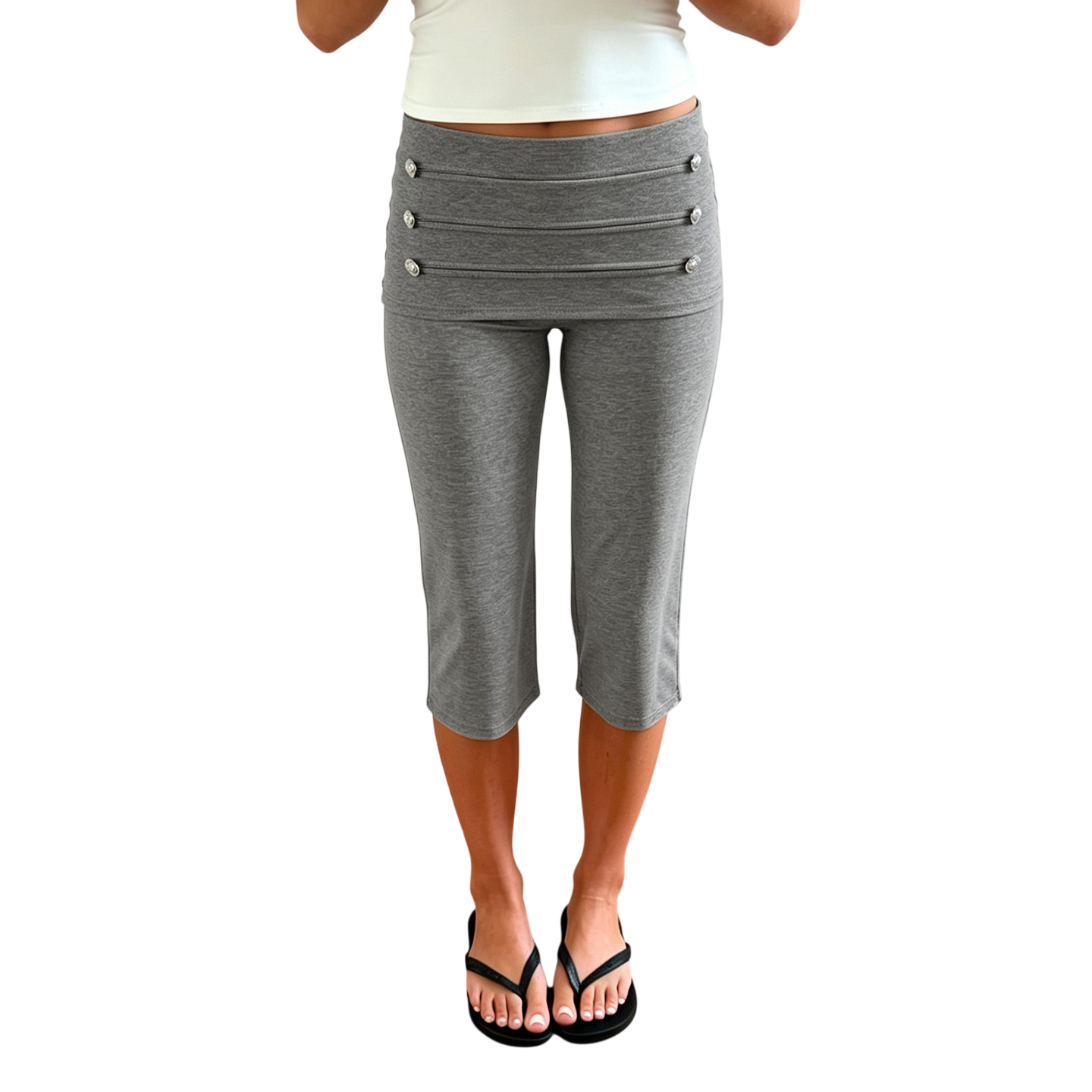 Women's High Waist Capri Pants