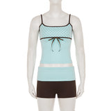 Women's Bow Detail Tank Top & Shorts Set