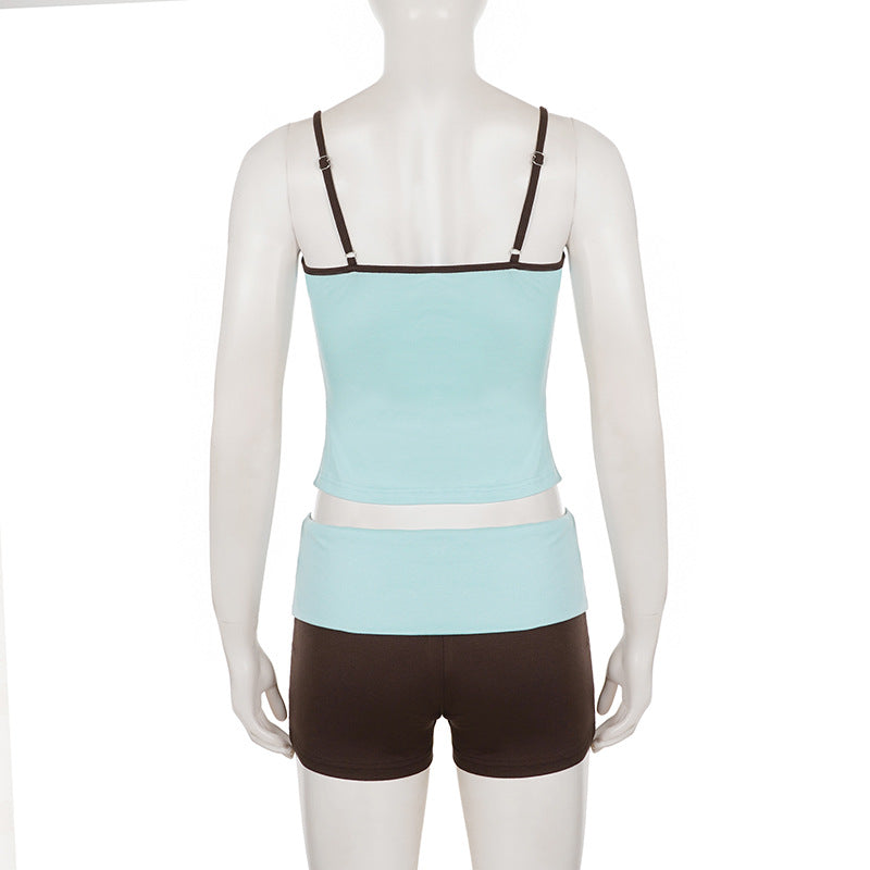 Women's Bow Detail Tank Top & Shorts Set