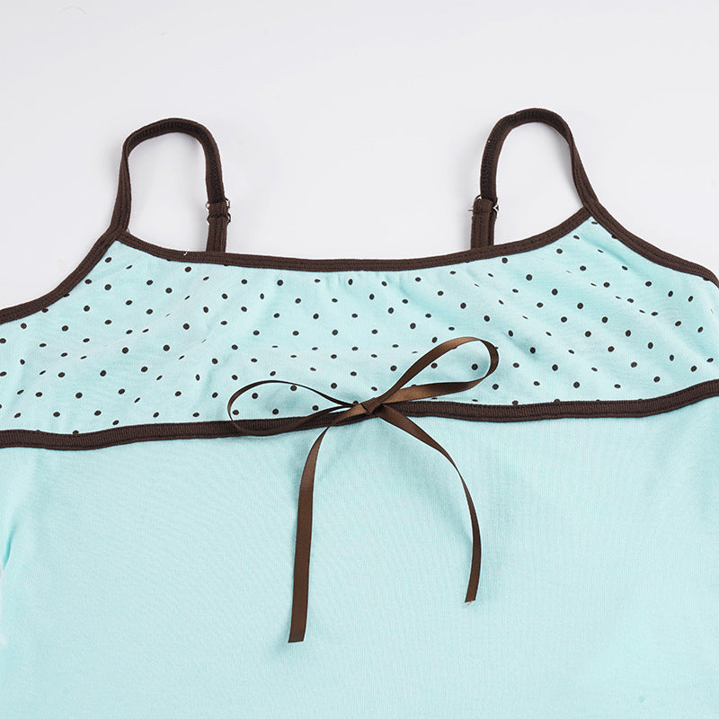 Women's Bow Detail Tank Top & Shorts Set