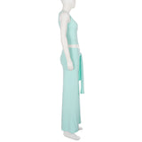 Women's Wrap Top & Wide Leg Pants Set
