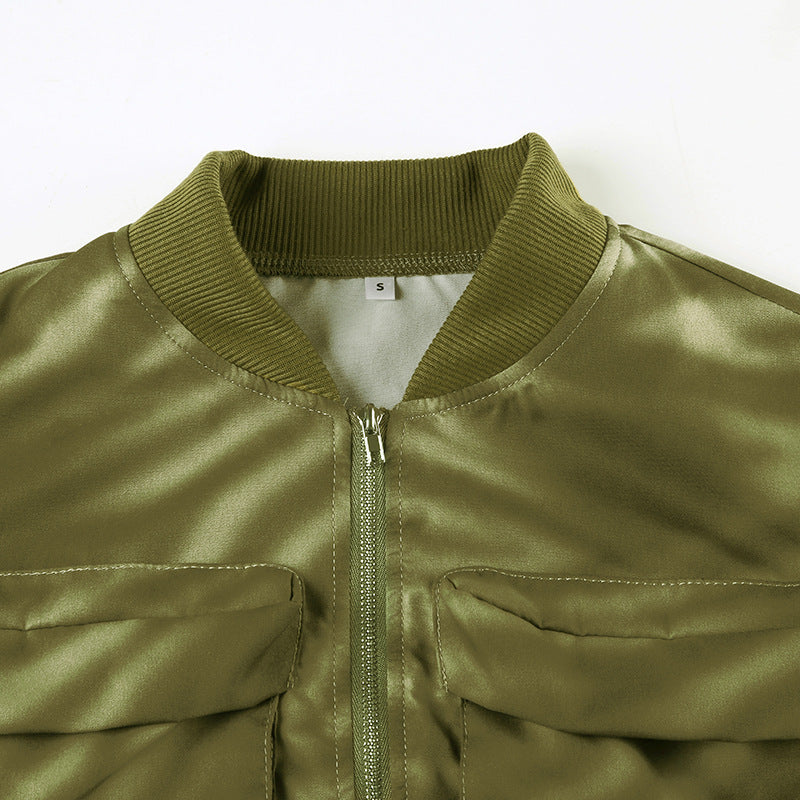 Women's Zip Front Bomber Jacket