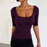 Women's Square Neck Fitted Top