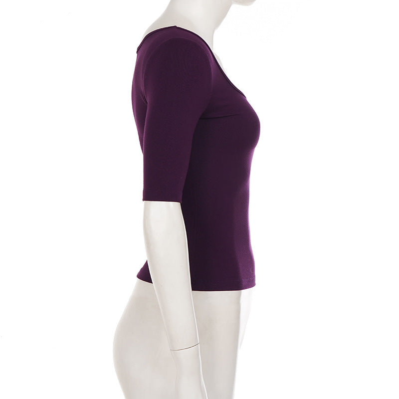 Women's Square Neck Fitted Top