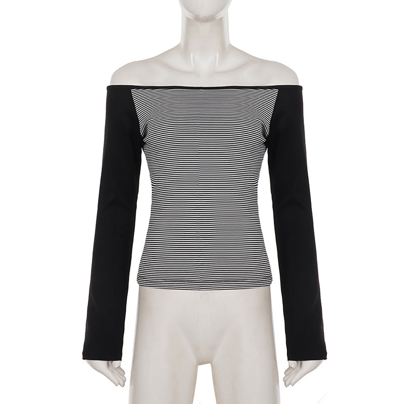 Women's Off Shoulder Striped Top