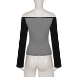 Women's Off Shoulder Striped Top