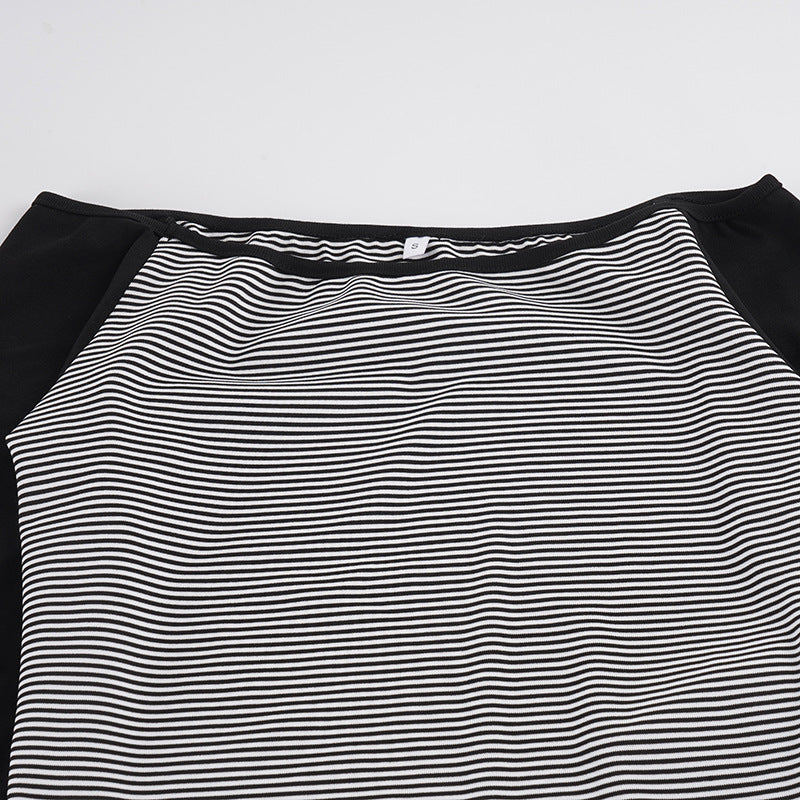 Women's Off Shoulder Striped Top