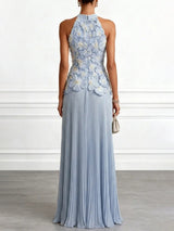 Women's Floral Halter Maxi Dress