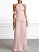 Women's Floral Halter Maxi Dress