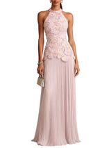 Women's Floral Halter Maxi Dress