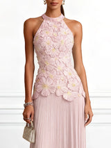 Women's Floral Halter Maxi Dress
