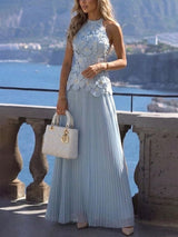 Women's Floral Halter Maxi Dress