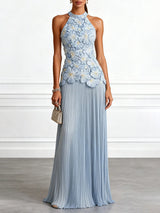 Women's Floral Halter Maxi Dress